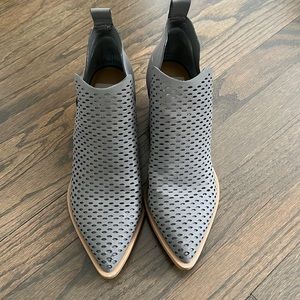 Gray Leather Booties